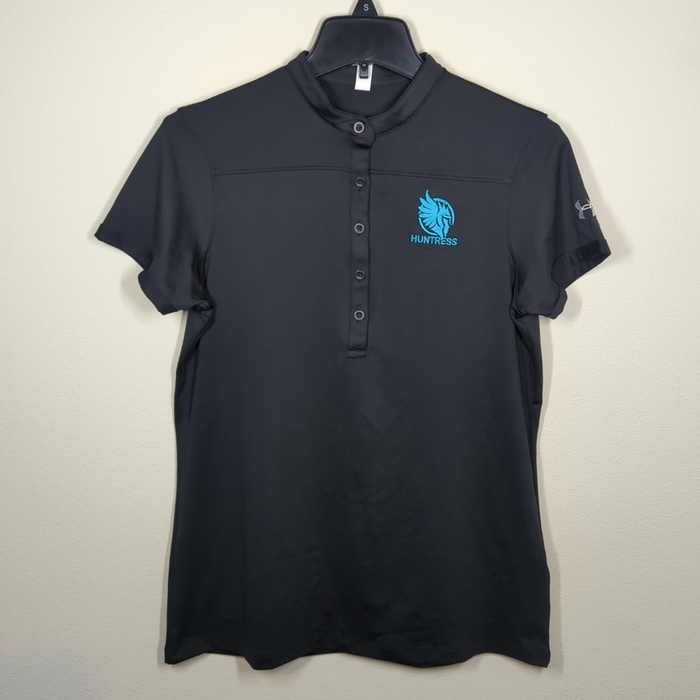 Huntress Under Armour Polo Black Size S Embroidered NWT